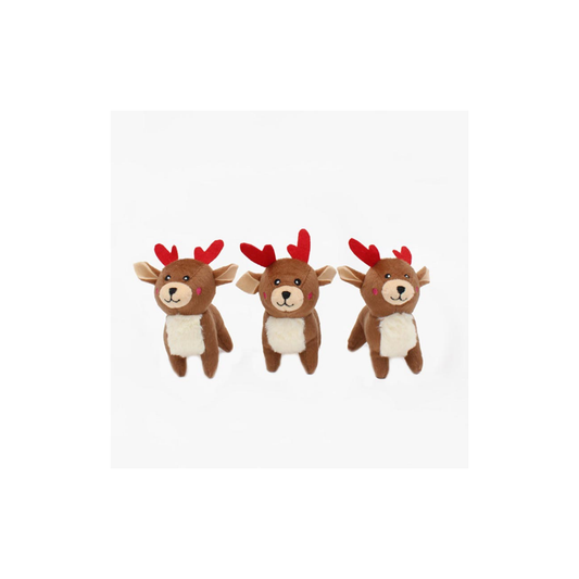 Kerst hondenspeelgoed- Holiday - Miniz 3-pack Reindeer
