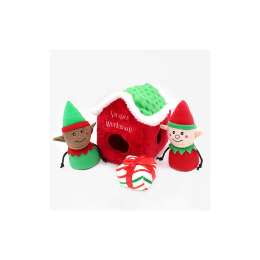 Kerst hondenspeelgoed - Holiday Burrow – Santa’s Workshop