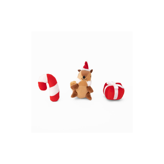 Kerst hondenspeelgoed - Holiday Miniz 3-pack Festive Friends