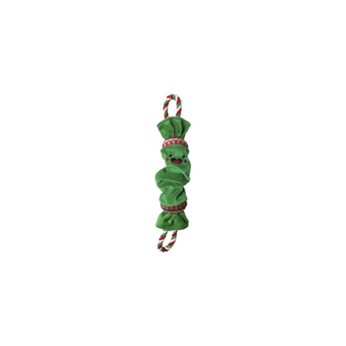 Kerst hondenspeelgoed - Happy Pet - Top N Tail Ropee Christmas Cracker Groen