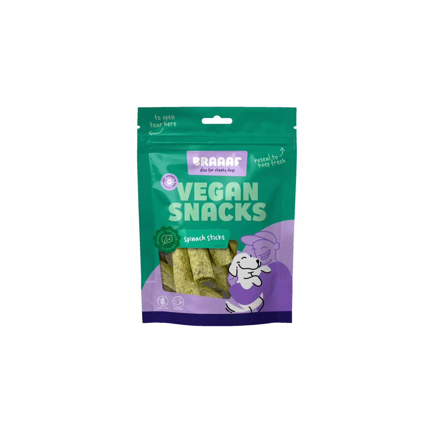Snack voor honden - Braaaf - Vegan snack spinazie Stick - 6 cm