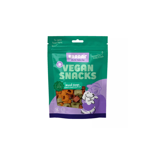 Snack voor honden - Braaaf - Snack Mixed Hoops Spinach Pumpkin Beetroot - 1 cm