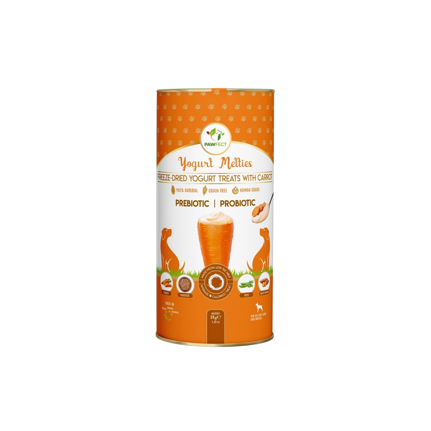 Pawfect - Freeze Dried Yoghurt - hondensnack met Wortel