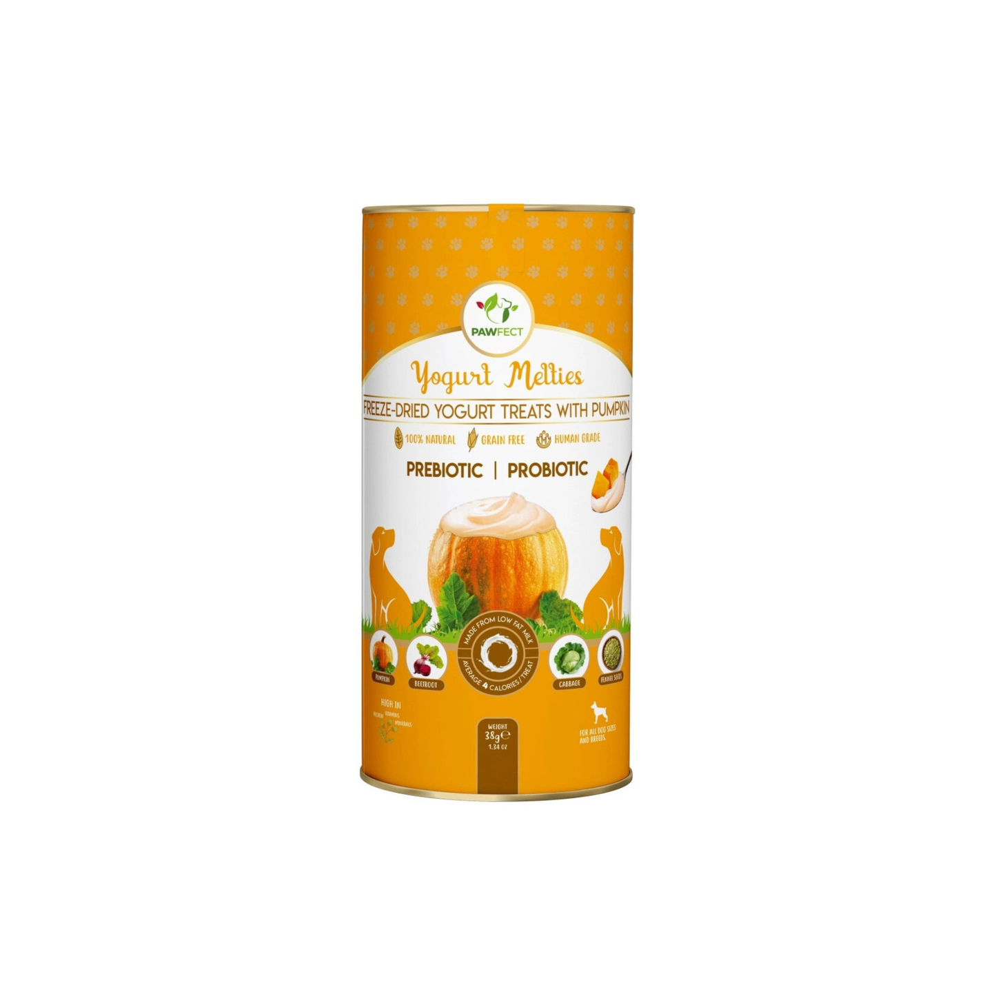 Pawfect - Freeze Dried Yoghurt - hondensnack met Pompoen
