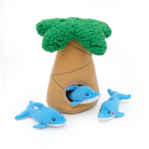 Hondenspeelgoed - ZippyPaws - Zippy Burrow – Dolphins in Palm Tree