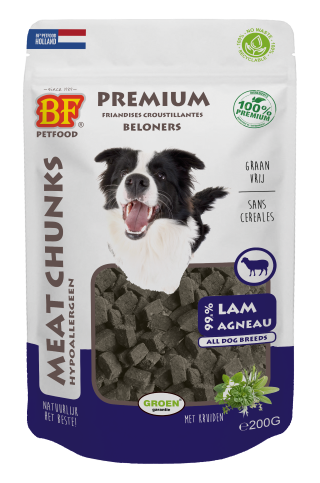 Beloners voor honden - BF PetFood - Meat Chunks lam