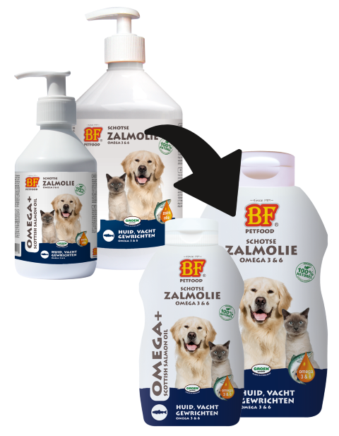 Zalmolie voor honden- BF PetFood -  OMEGA+ zalmolie